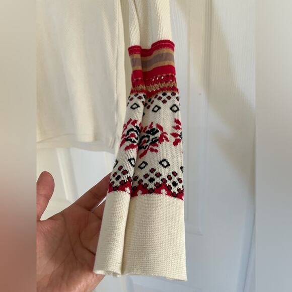 Free People Mikah Layering Cuff Thermal Top in Cream Combo Size Small - Picture 4 of 7